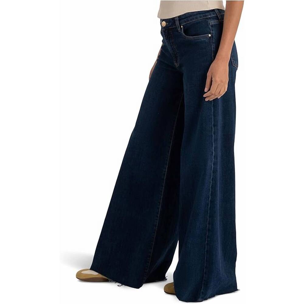NEW KUT FROM THE KLOTH blake high rise fab ab super wide leg raw hem jeans in in - Picture 3 of 5